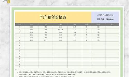 银川汽车租赁价格表大全-银川汽车租赁价格