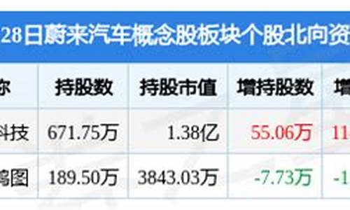 蔚来汽车概念股板块跌势-蔚来汽车概念股板